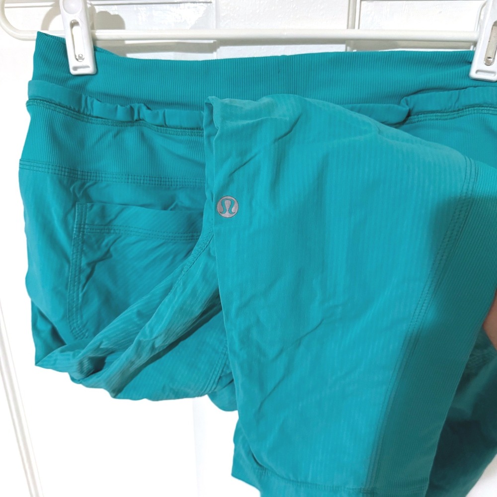 Lululemon‎ Beyond the Studio Crop Teal Green Drawstring Jogger Pants Womens 6 - Picture 4 of 4